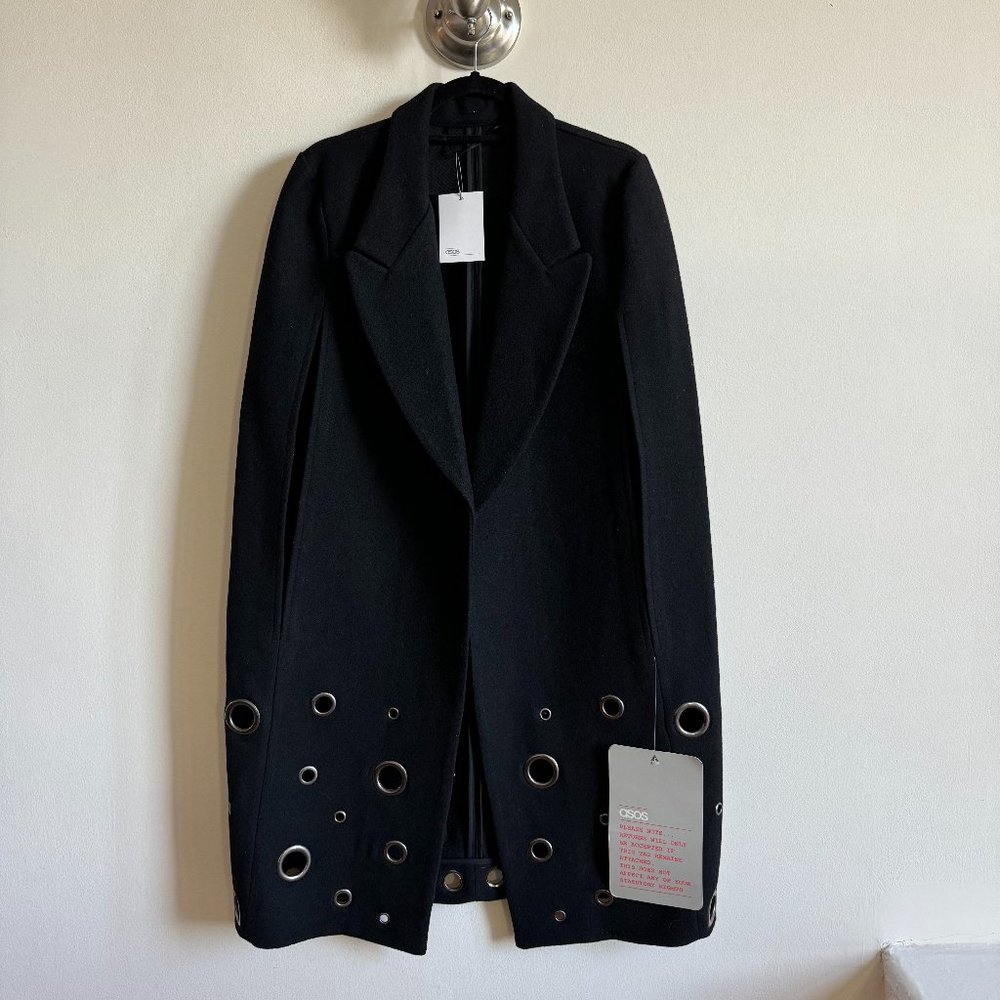NWT ASOS coat cape with metal eyelets